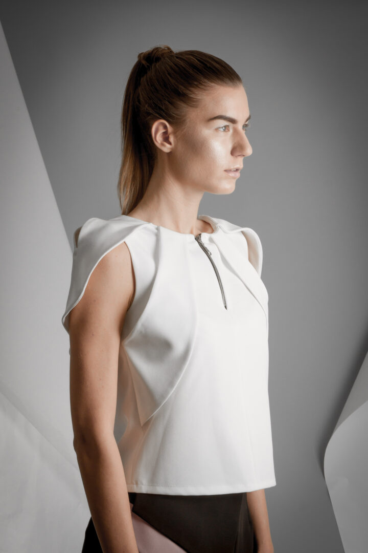 White Pelerine Blouse