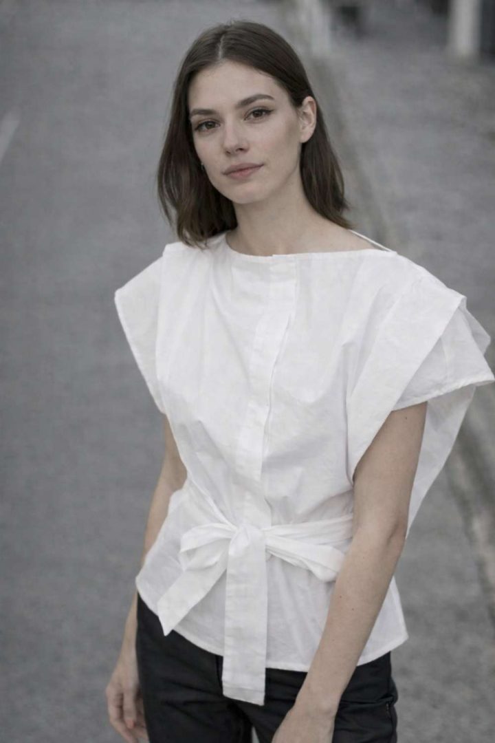 White voile blouse kimono style