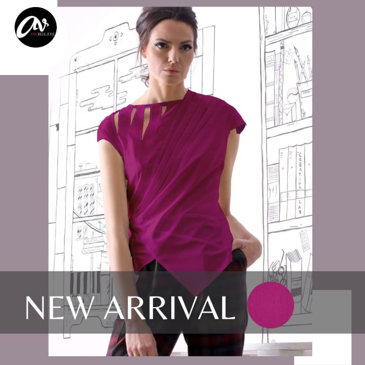 White Cut Blouse magenta