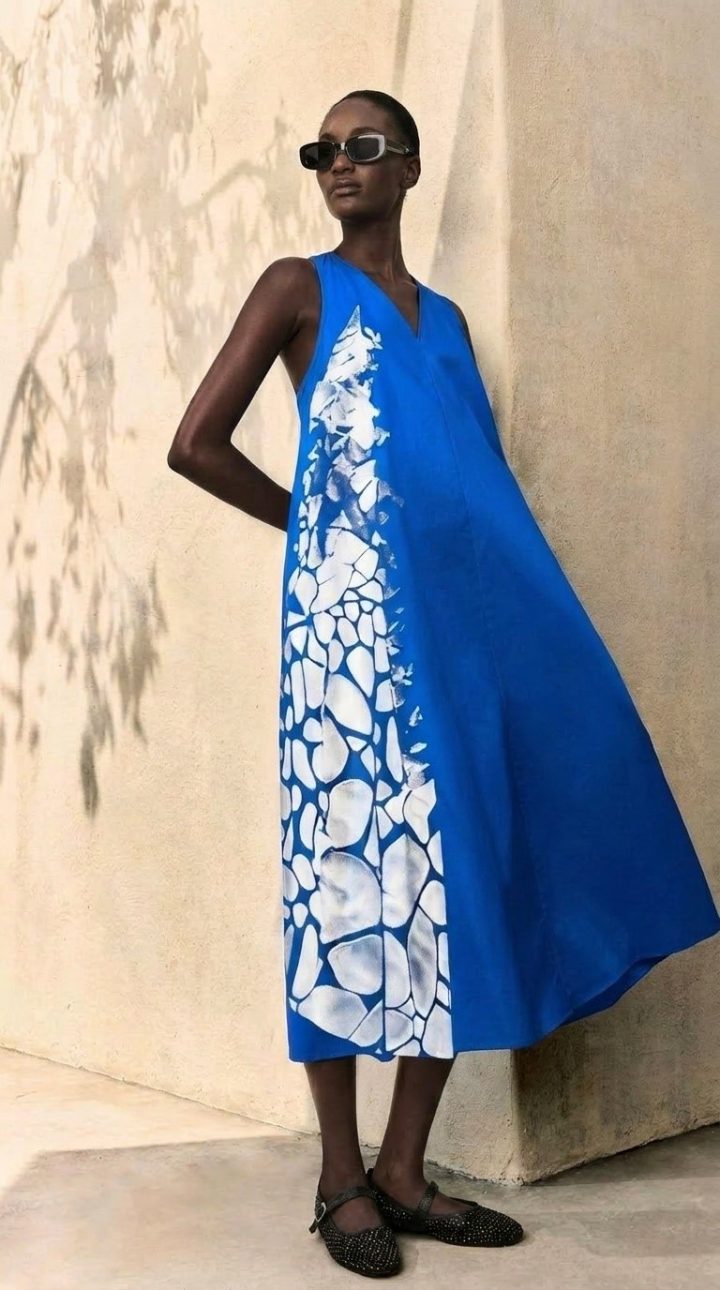 BIOMORPH HAND PAINTED STONE DRESS