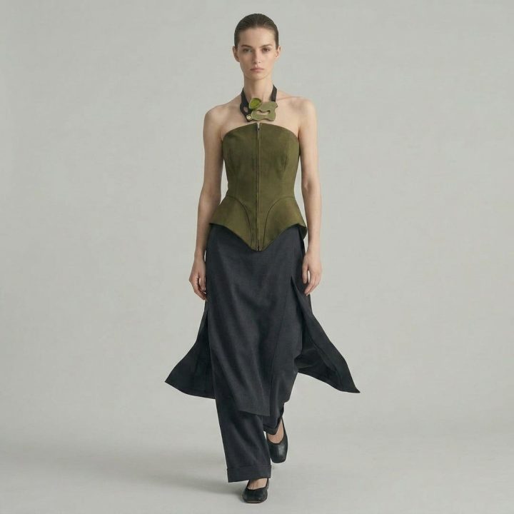 Biomorph Structured Corset & Wrap Pants Set